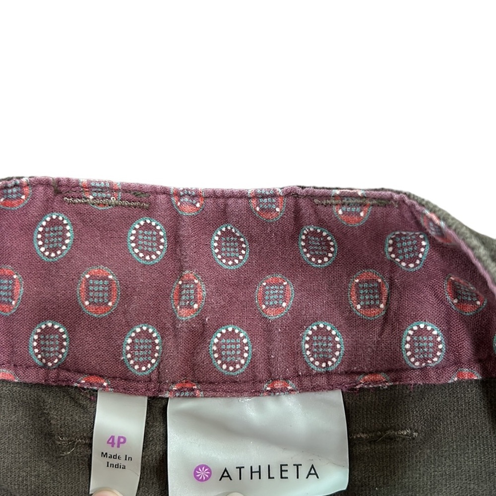 Athleta Cotton Velveteen Pencil Olive Green Skirt Velvet Women’s size 4 petite - Picture 2 of 4